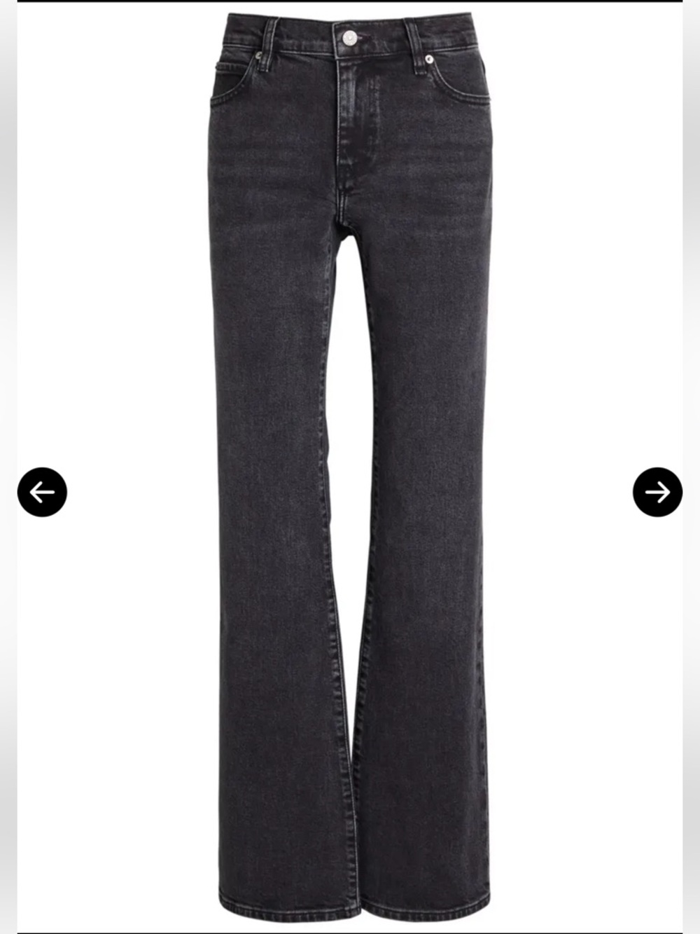 Frame Denim Washed Black High-Rise Wide-Leg Jeans